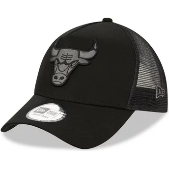 Czarna czapka trucker z czarnym logo 9FORTY A Frame Tonal Chicago Bulls NBA od New Era