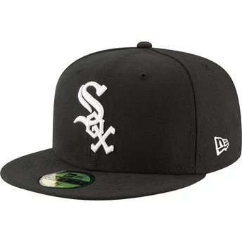 Czarna, regulowana czapka z daszkiem 59FIFTY Authentic On Field Game od Chicago White Sox MLB od New Era