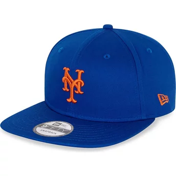 Niebieska płaska czapka snapback 9FIFTY Essential z New York Mets MLB od New Era