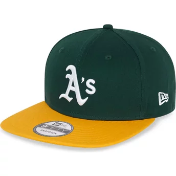 Zielona i żółta płaska czapka snapback 9FIFTY Essential z Oakland Athletics MLB od New Era
