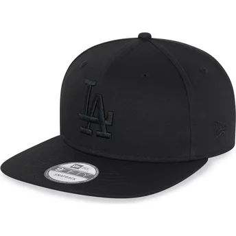 Czarna, płaska czapka snapback z czarnym logo 9FIFTY Los Angeles Dodgers MLB od New Era