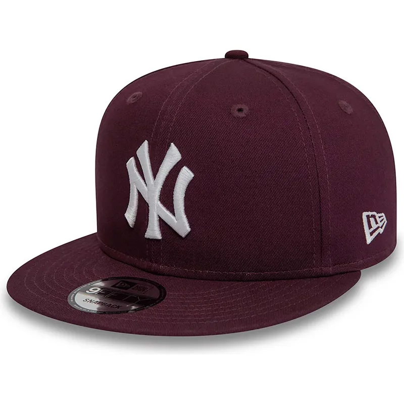 czapki-plana-czerwony-snapback-granate-9fifty-essential-new-york-yankees-mlb-new-era