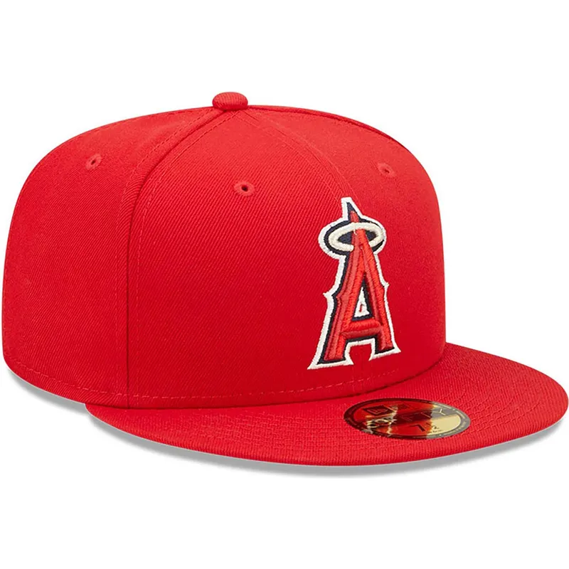 czerwona-dopasowana-czapka-z-plaskim-daszkiem-59fifty-authentic-on-field-los-angeles-angels-mlb-new-era