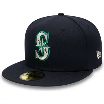 Granatowa, regulowana czapka z daszkiem 59FIFTY Authentic On Field Seattle Mariners MLB od New Era