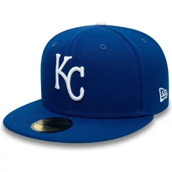 Niebieska, regulowana, płaska czapka 59FIFTY Authentic On Field Kansas City Royals MLB od New Era