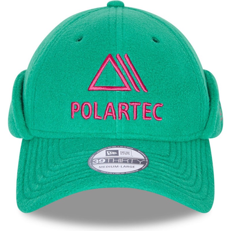 new-era-curved-brim-39thirty-polartec-dog-ear-fleece-green-fitted-cap