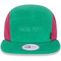 new-era-flat-brim-camper-polartec-fleece-green-and-pink-adjustable-cap