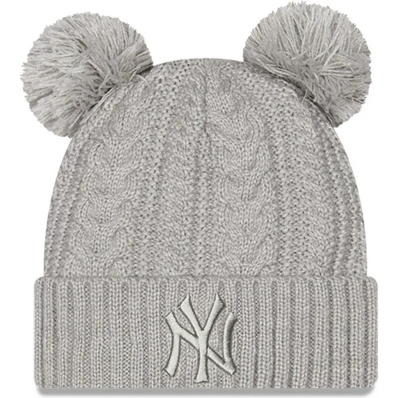 czapki-pompon-szary-cuff-double-new-york-yankees-mlb-new-era