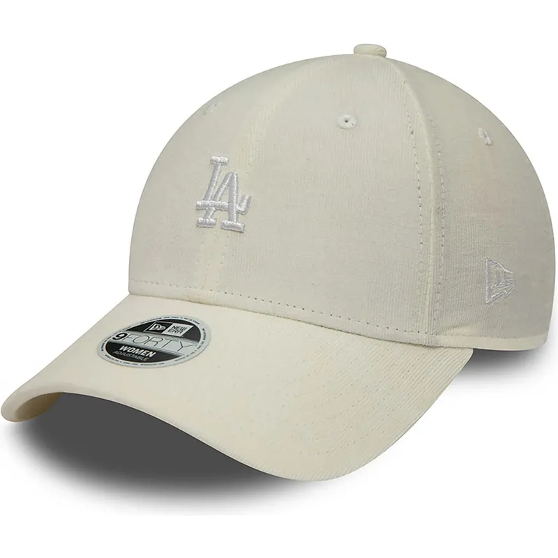 czapki-curva-bezowy-tasma-regulowana-9forty-cord-mini-los-angeles-dodgers-mlb-new-era