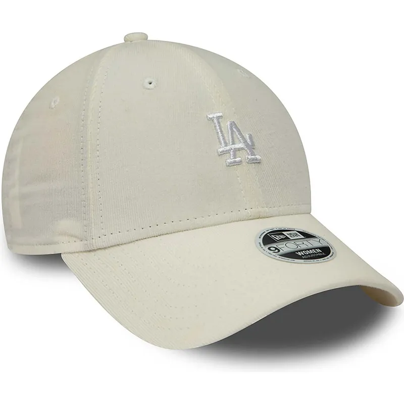 czapki-curva-bezowy-tasma-regulowana-9forty-cord-mini-los-angeles-dodgers-mlb-new-era