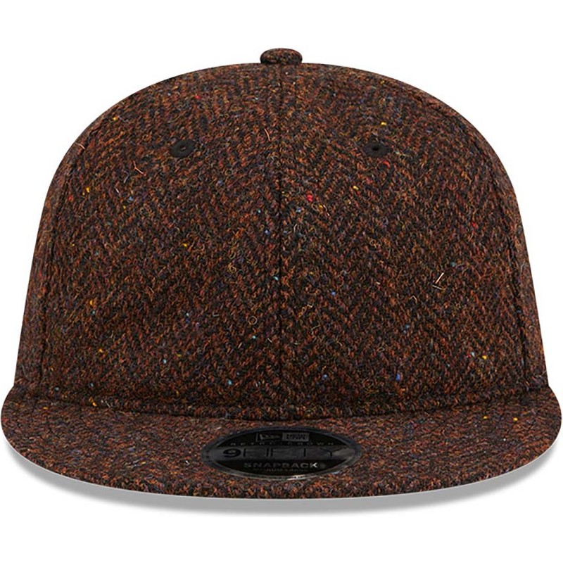 new-era-flat-brim-9fifty-tweed-brown-adjustable-cap