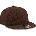 new-era-flat-brim-9fifty-tweed-brown-adjustable-cap