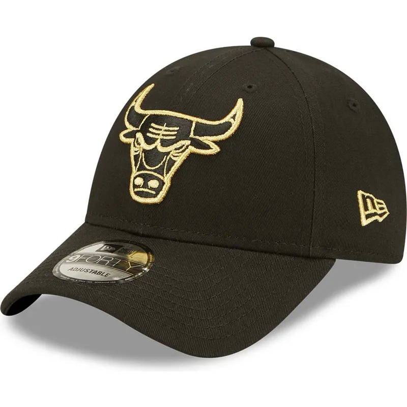 czapki-curva-czarny-tasma-regulowana-dorado-9forty-metallic-chicago-bulls-nba-new-era