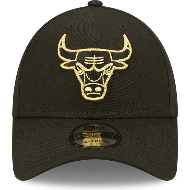 czapki-curva-czarny-tasma-regulowana-dorado-9forty-metallic-chicago-bulls-nba-new-era