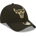 czapki-curva-czarny-tasma-regulowana-dorado-9forty-metallic-chicago-bulls-nba-new-era
