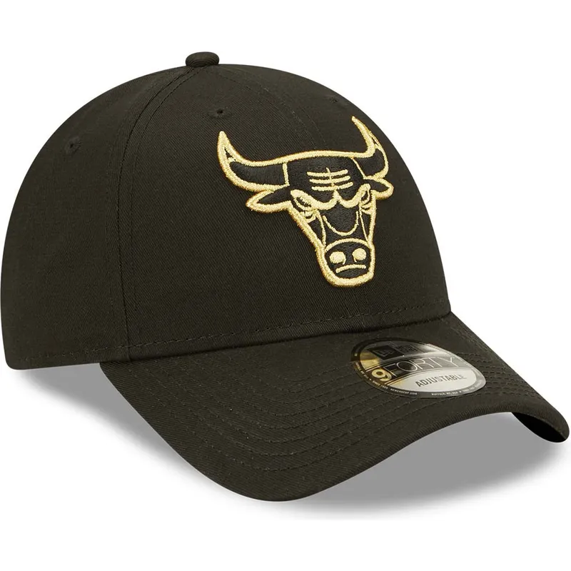 czapki-curva-czarny-tasma-regulowana-dorado-9forty-metallic-chicago-bulls-nba-new-era