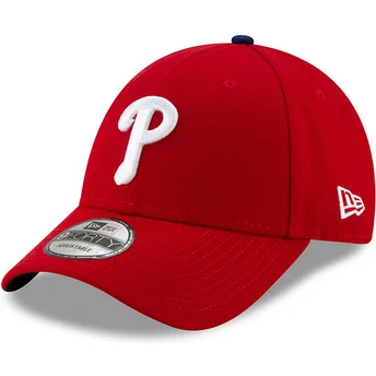 Czerwona, regulowana czapka z zakrzywionym daszkiem 9FORTY League od Philadelphia Phillies MLB od New Era