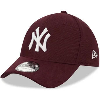 czapki-curva-czerwony-dopasowany-granate-39thirty-diamond-era-new-york-yankees-mlb-new-era