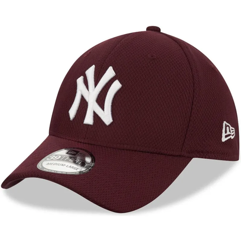 czapki-curva-czerwony-dopasowany-granate-39thirty-diamond-era-new-york-yankees-mlb-new-era