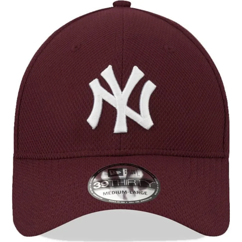 czapki-curva-czerwony-dopasowany-granate-39thirty-diamond-era-new-york-yankees-mlb-new-era
