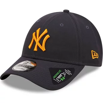 New Era Curved Brim Orange Logo 9FORTY Repreve New York Yankees MLB Navy Blue Adjustable Cap