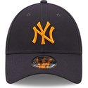 new-era-curved-brim-orange-logo-9forty-repreve-new-york-yankees-mlb-navy-blue-adjustable-cap