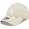 new-era-curved-brim-youth-9forty-league-essential-los-angeles-dodgers-mlb-beige-adjustable-cap