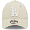 new-era-curved-brim-youth-9forty-league-essential-los-angeles-dodgers-mlb-beige-adjustable-cap