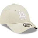 new-era-curved-brim-youth-9forty-league-essential-los-angeles-dodgers-mlb-beige-adjustable-cap