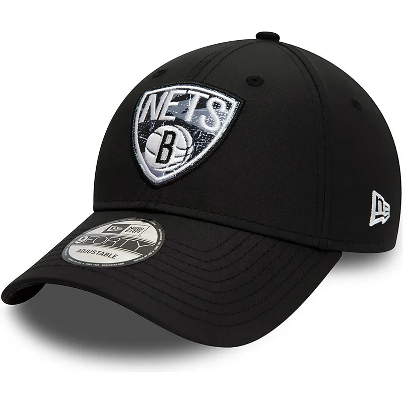 czapki-curva-czarny-tasma-regulowana-9forty-print-infill-brooklyn-nets-nba-new-era