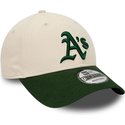 new-era-curved-brim-9forty-oakland-athletics-mlb-beige-and-green-adjustable-cap