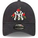 czapki-curva-granatowy-tasma-regulowana-9forty-flower-new-york-yankees-mlb-new-era