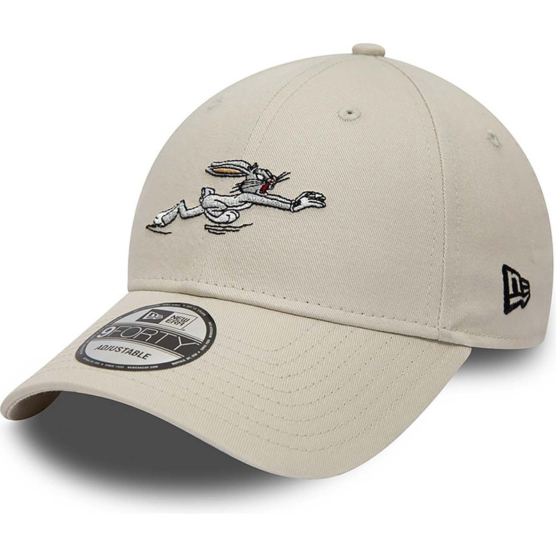 new-era-curved-brim-9forty-looney-tunes-bugs-bunny-beige-adjustable-cap