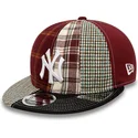 czerwona-i-czarna-plaska-czapka-regulowana-9fifty-patch-panel-new-york-yankees-mlb-od-new-era