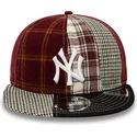 czerwona-i-czarna-plaska-czapka-regulowana-9fifty-patch-panel-new-york-yankees-mlb-od-new-era