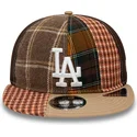 czapki-plana-brazowy-tasma-regulowana-9fifty-patch-panel-los-angeles-dodgers-mlb-new-era
