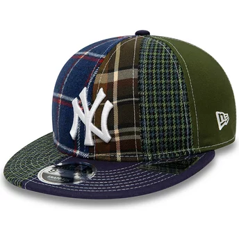 Granatowa i zielona, regulowana czapka z daszkiem 9FIFTY Patch Panel od New York Yankees MLB od New Era