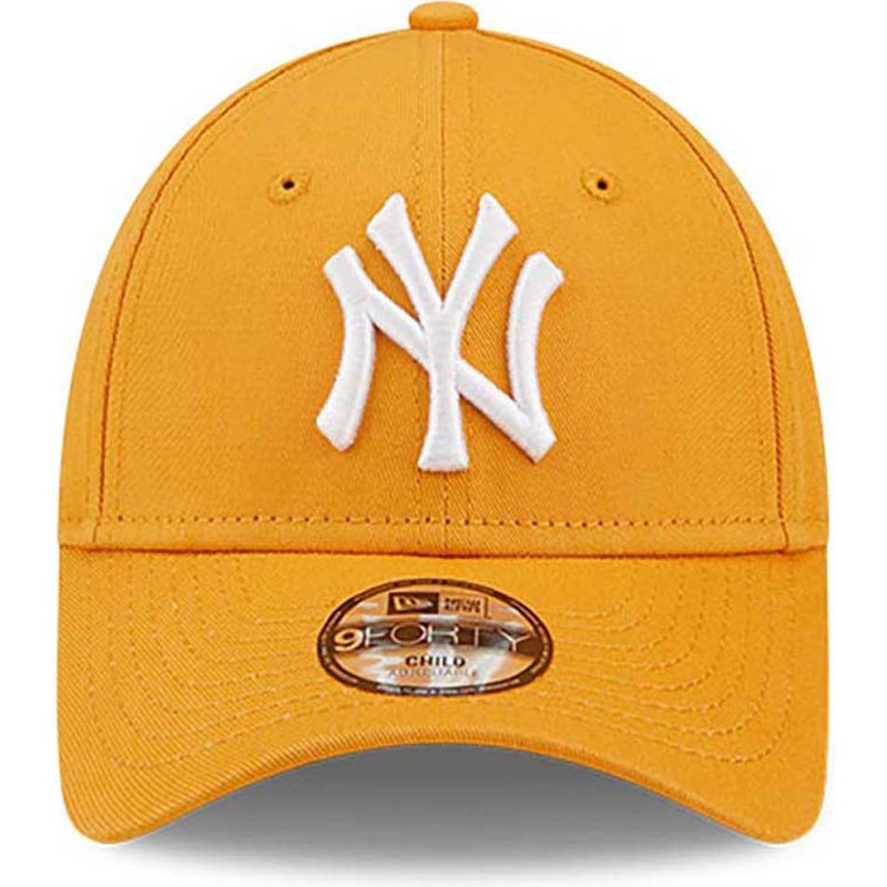 new-era-curved-brim-youth-9forty-league-essential-new-york-yankees-mlb-orange-adjustable-cap