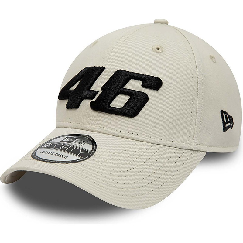 new-era-curved-brim-valentino-rossi-vr46-9forty-essential-motogp-beige-adjustable-cap