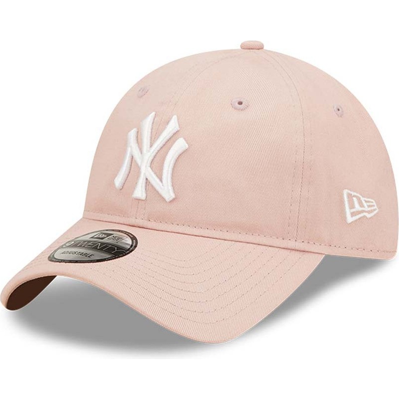 new-era-curved-brim-9twenty-league-essential-new-york-yankees-mlb-pink-adjustable-cap
