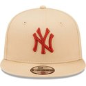 new-era-flat-brim-9fifty-league-essential-new-york-yankees-mlb-beige-snapback-cap