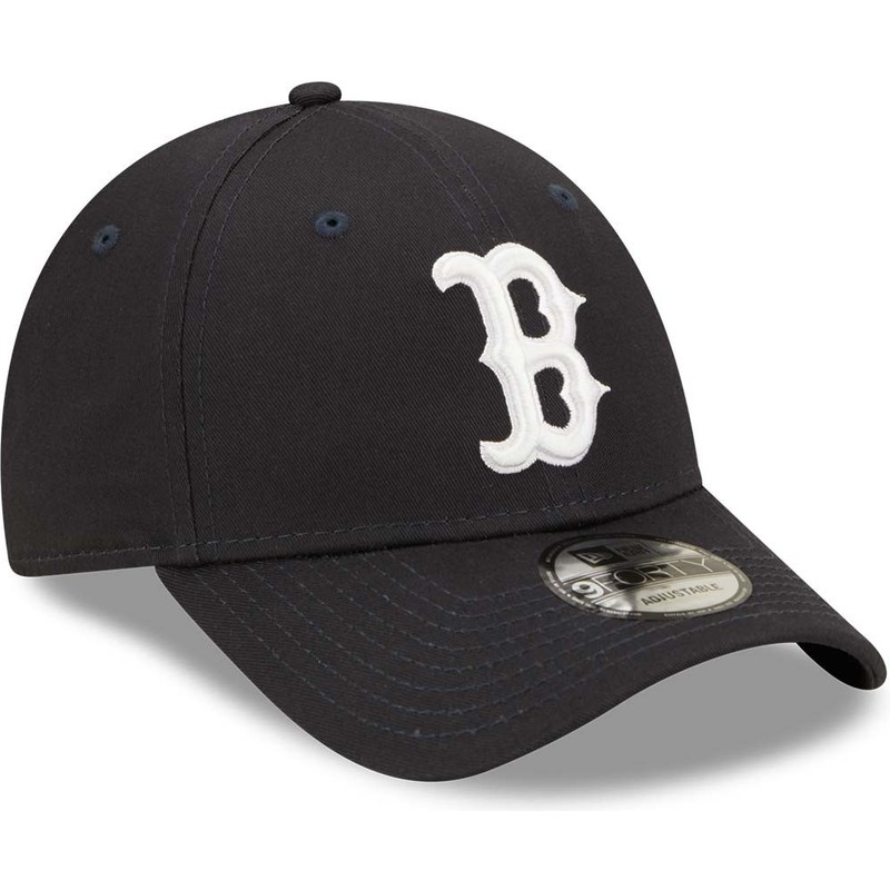 new-era-curved-brim-white-logo-9forty-league-essential-boston-red-sox-mlb-navy-blue-adjustable-cap