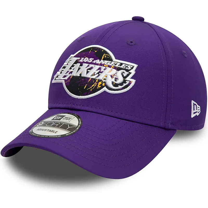 czapki-curva-fioletowy-tasma-regulowana-9forty-print-infill-los-angeles-lakers-nba-new-era