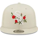 bezowa-czapka-snapback-9fifty-flower-chicago-white-sox-mlb-od-new-era
