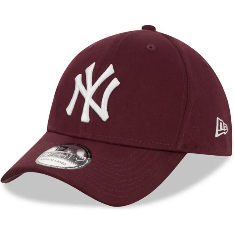 czapki-curva-czerwony-dopasowany-granate-39thirty-league-essential-new-york-yankees-mlb-new-era