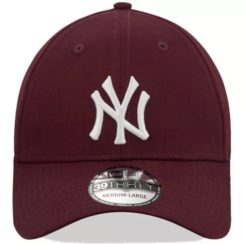 new-era-curved-brim-39thirty-league-essential-new-york-yankees-mlb-maroon-fitted-cap