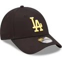 czarna-regulowana-czapka-z-zakrzywionym-daszkiem-z-zoltym-logo-los-angeles-dodgers-mlb-9forty-league-essential-od-new-era