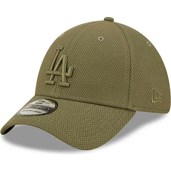 Zielona, regulowana czapka z zakrzywionym daszkiem z zielonym logo 39THIRTY Diamond Era Los Angeles Dodgers MLB od New Era