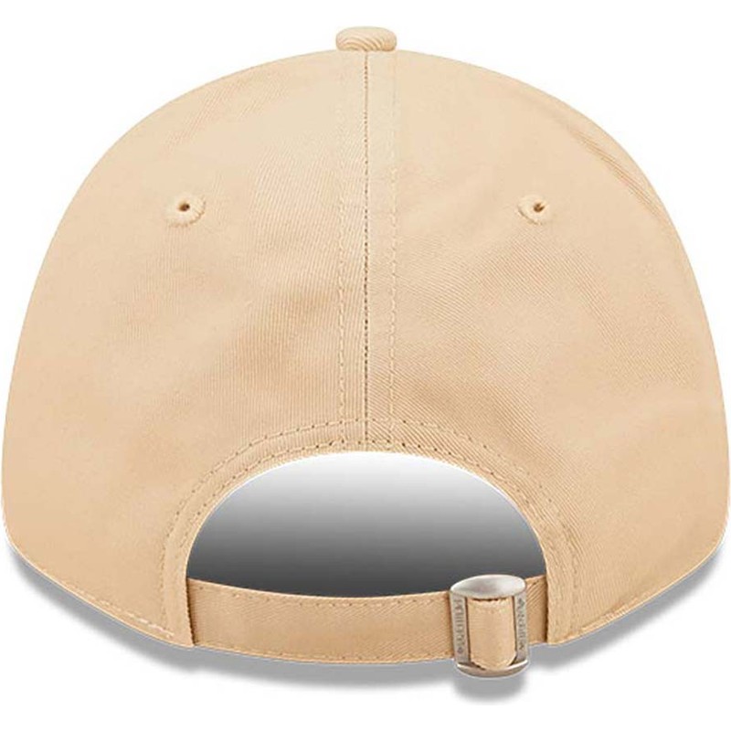 new-era-curved-brim-brown-logo-9forty-league-essential-new-york-yankees-mlb-beige-adjustable-cap