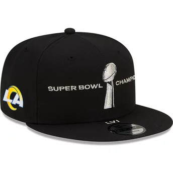 Czarna, płaska czapka snapback z daszkiem 9FIFTY Parade Super Bowl Champions LVI 2022 Los Angeles Rams NFL od New Era